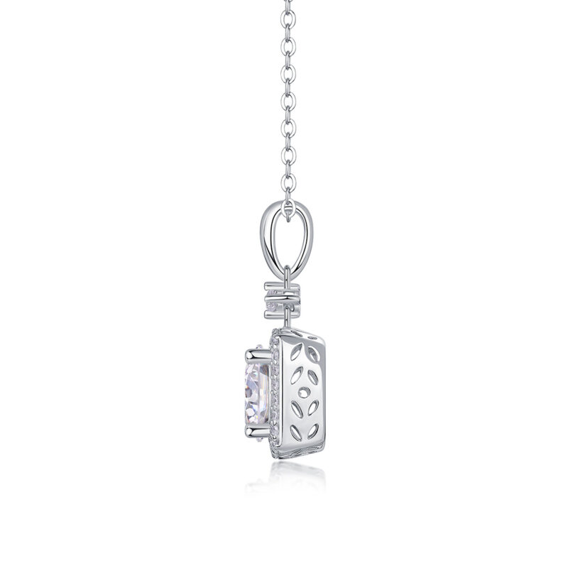 Innocent Mary Luxury Fashion Diamond Pendant Necklace Set With Mosan Diamond Silver Ornaments - Image 2
