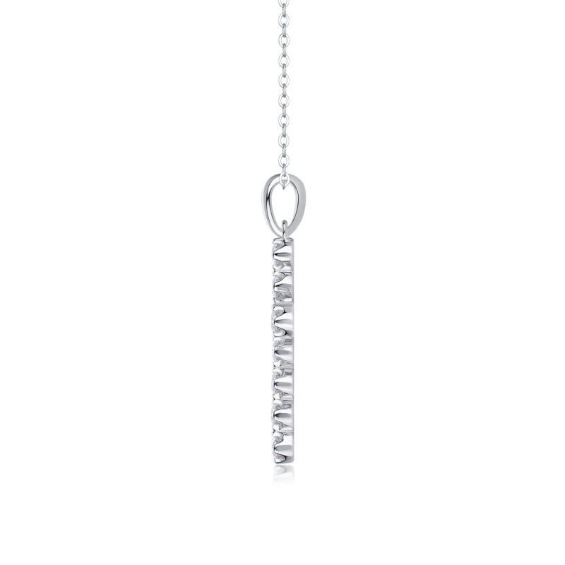 Entrust Luxury Fashion Diamond Pendant Necklace Set With Mosan Diamond Silver Ornaments - Image 2