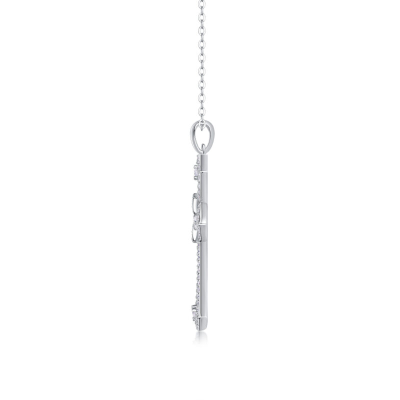 Backup Force Luxury Fashion Diamond Pendant Necklace Set With Mosan Diamond Silver Ornaments - Image 9